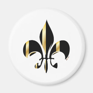 Íman Fleur de Lis, preto e Dourado