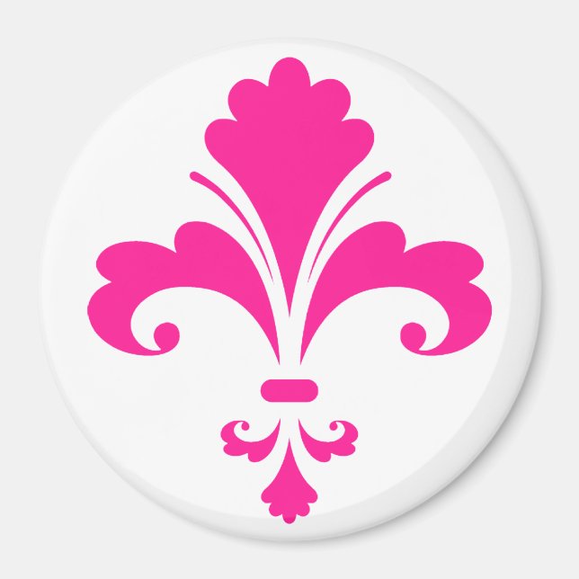 Íman Fleur-de-lis, rosa-quente (Frente)