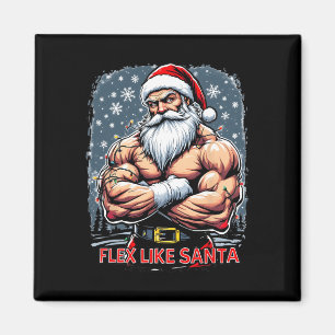 Íman Flex Like Santa Claus Bodybuilding Gym Wo