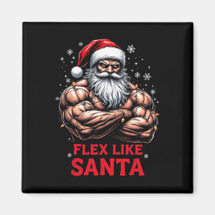 Íman Flex Like Santa Claus Bodybuilding Gym Wo