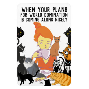 ÍMAN FLEXÍVEL MAGNET DE DOMINAÇÃO MUNDIAL DE CAT MOM