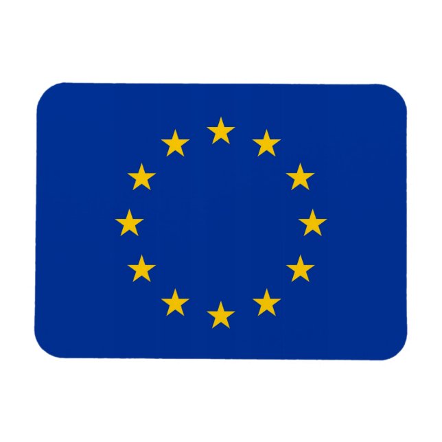 Íman flexível patriótico com bandeira da Europa (Horizontal)