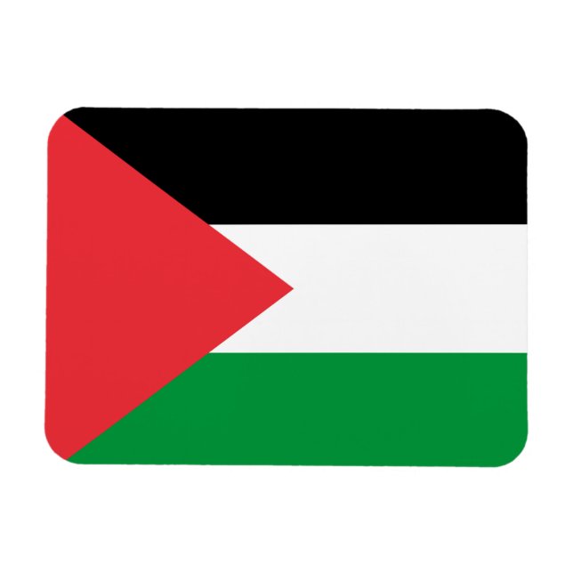 Íman flexível patriótico com bandeira da Palestina (Horizontal)