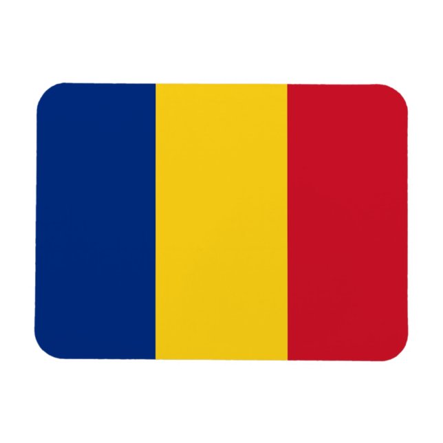 Íman flexível patriótico com bandeira da Romênia (Horizontal)