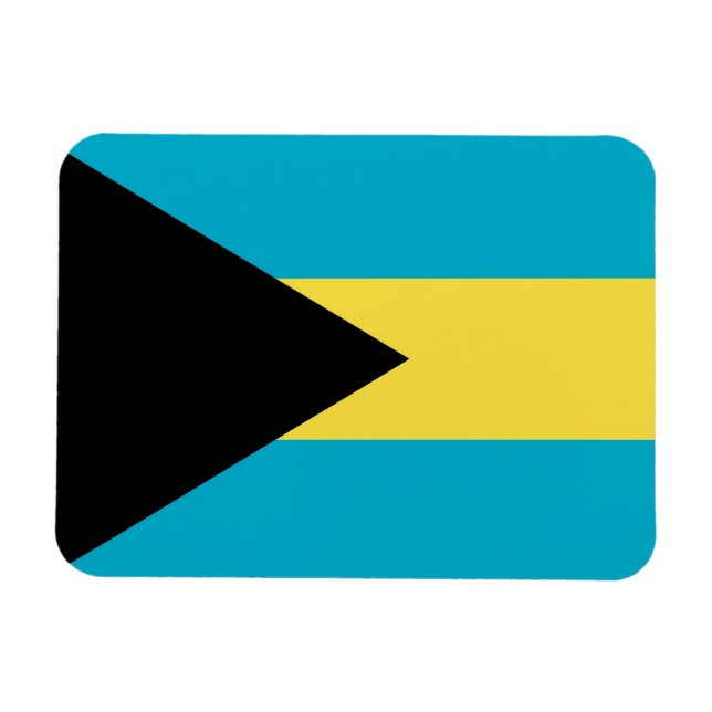 Íman flexível patriótico com bandeira das Bahamas (Horizontal)