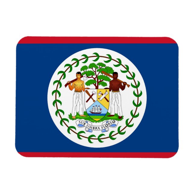 Íman flexível patriótico com bandeira de Belize (Horizontal)