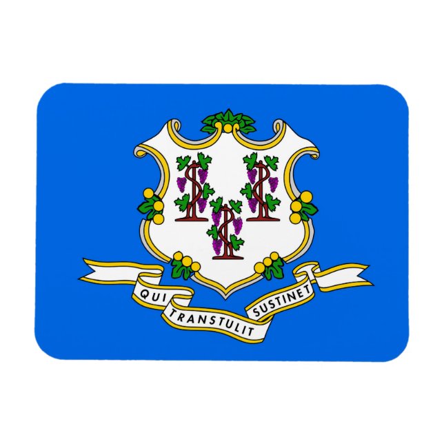 Íman flexível patriótico com bandeira de Connectic (Horizontal)