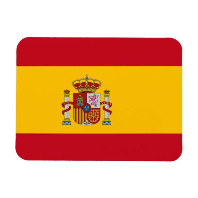 Íman flexível patriótico com bandeira de Espanha (Horizontal)