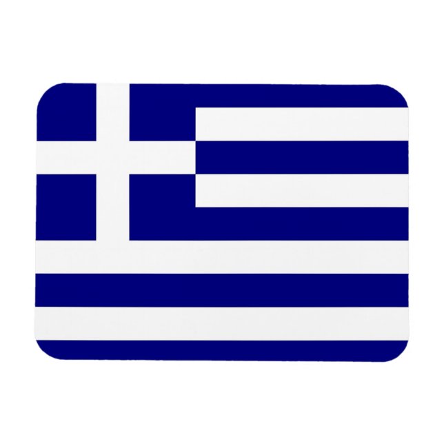 Íman flexível patriótico com bandeira de Grécia (Horizontal)