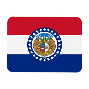 Íman flexível patriótico com bandeira do Missouri