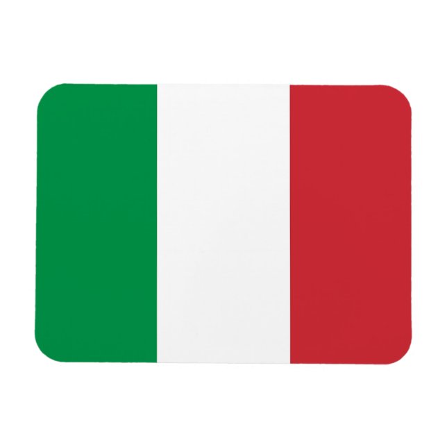 Íman flexível patriótico com bandeira italiana (Horizontal)