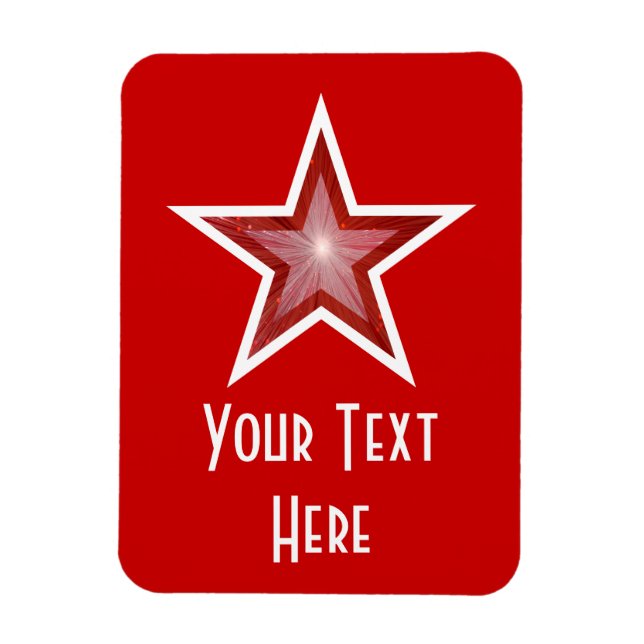 Íman flexível 'Text' da Estrela Vermelha vermelho  (Vertical)