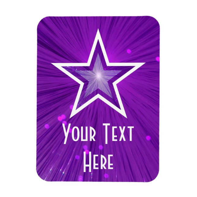 Íman flexível 'Text' em Estrela Roxa vertical (Vertical)