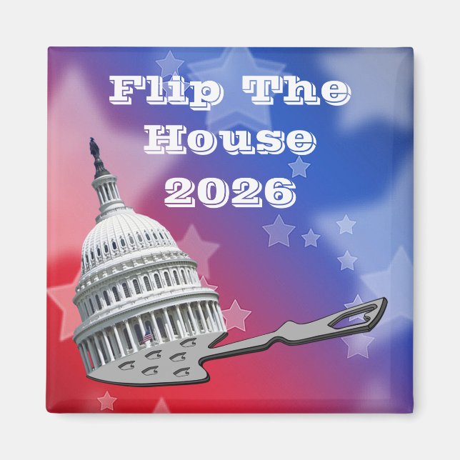 Íman Flip The House Vote Blue 2026 (Frente)