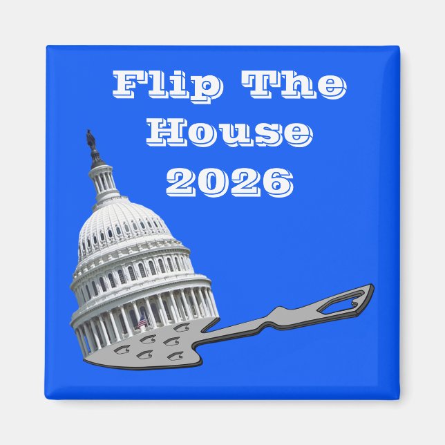 Íman Flip The House Vote Blue 2026 (Frente)