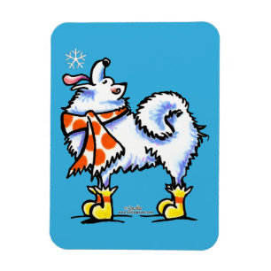 Íman Floco de neve americano do cão Eskimo do Samoyed