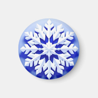 Íman Floco de Neve Azul Detalhado