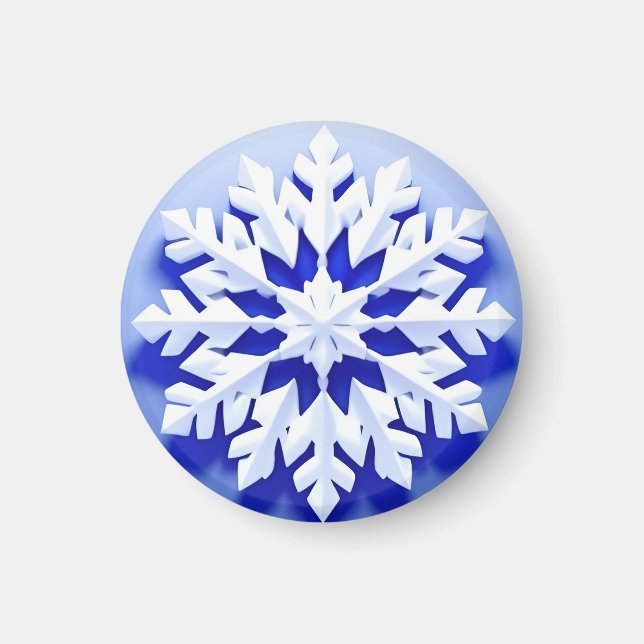 Íman Floco de Neve Azul Detalhado (Frente)