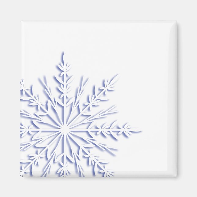 Íman Floco de neve azul em branco (Frente)