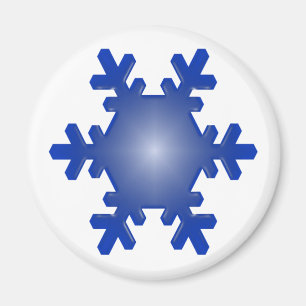Íman Floco de Neve Azul Explosão Estelar em Branco