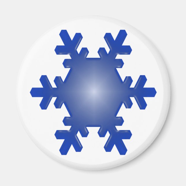 Íman Floco de Neve Azul Explosão Estelar em Branco (Frente)