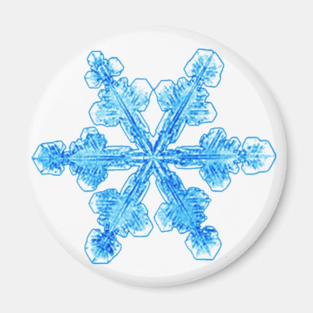 Íman Floco de neve azul-inverno (Frente)