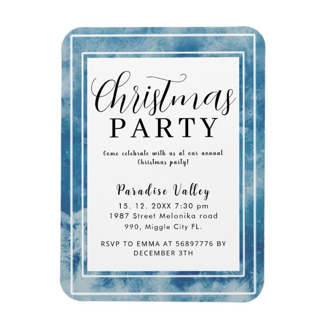 Íman Floco de Neve Azul Poeirento Moderno do Céu (Vertical)