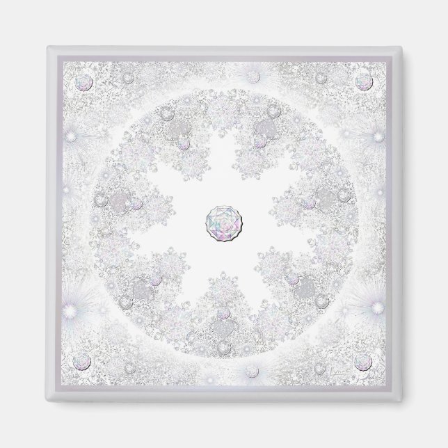 Íman floco de neve branco (Frente)