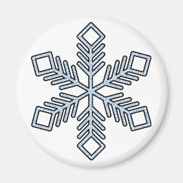 Íman Floco de Neve Brilhante - Galhos Azul Bebê