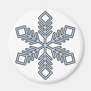 Íman Floco de Neve Brilhante - Galhos Azul Bebê