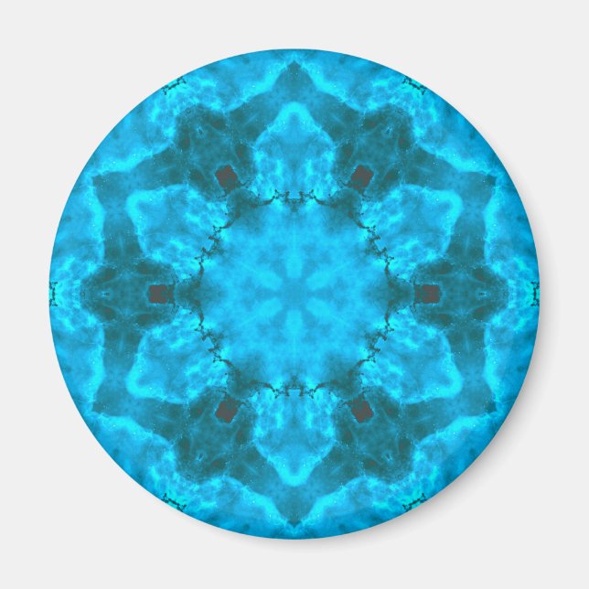 Íman Floco de neve de gelo azul congelado Kaleidoscópio (Frente)