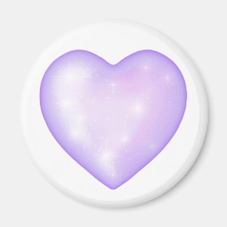 Íman floco de neve roxo leve e coração brilhando