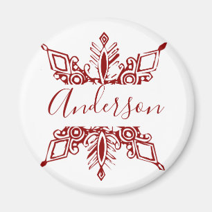 Íman Floco de neve vermelho personalizado