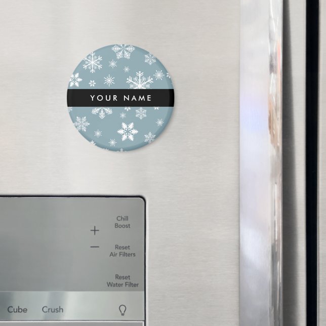 Íman Flocos de neve brancos, Cinzas, seu nome, Personal (In Situ (Fridge))