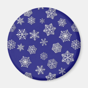 Íman Flocos de neve brancos contra azuis cobaltos