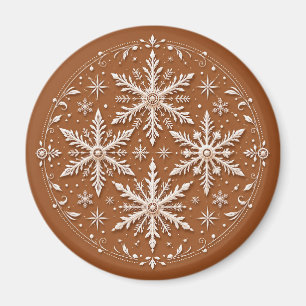 Íman Flocos de Neve Brancos Intrincados e Primorosos