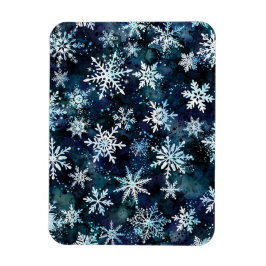 Íman Flocos de Neve Caindo Noite Mágica de Inverno Azul