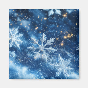 Íman Flocos de Neve Cintilantes de Natal de Inverno