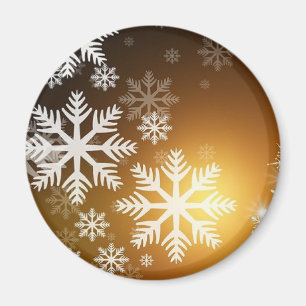Íman Flocos de neve com brilho Dourado