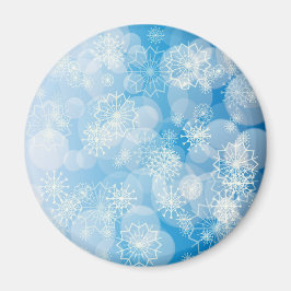 Íman Flocos de neve de Natal sobre fundo azul