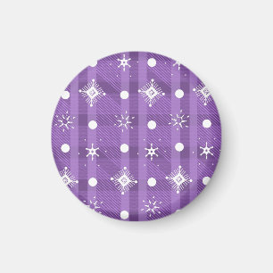 Íman Flocos de Neve Simples Padrão Xadrez Roxo
