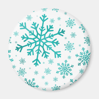 Íman Flocos de neve verdes bonito de Natal em branco de