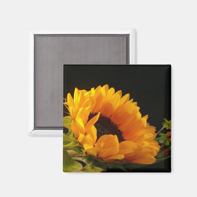 Íman Flor Amarelo de Girassol (Front/Back)