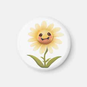 Íman Flor Amarelo Feliz e Bonito