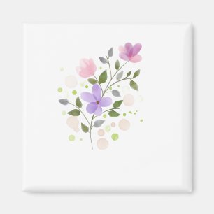 Íman Flor Aquarela Primavera Nature Painting Floral