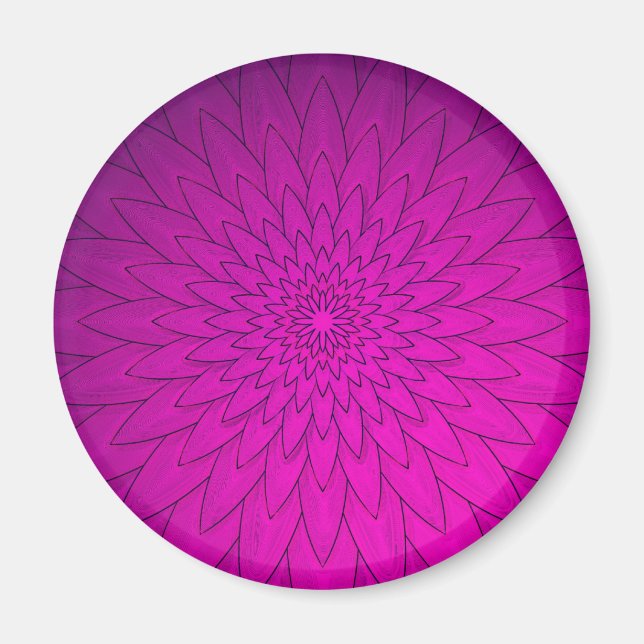 Íman Flor Brilhante Rosa (Frente)