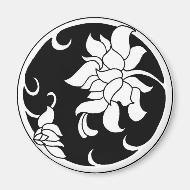 Íman Flor Chinês de Peony - Magnet (Frente)