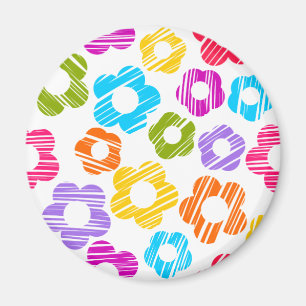 Íman Flor colorido giro e giro fino padrão floral alegr