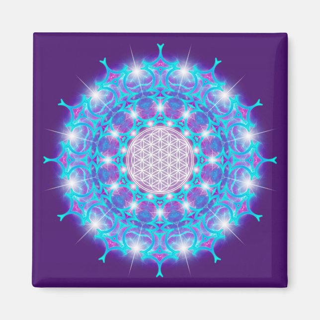 Íman FLOR DA LIFE/Blume des Lebens Estrelas Mandala (Frente)