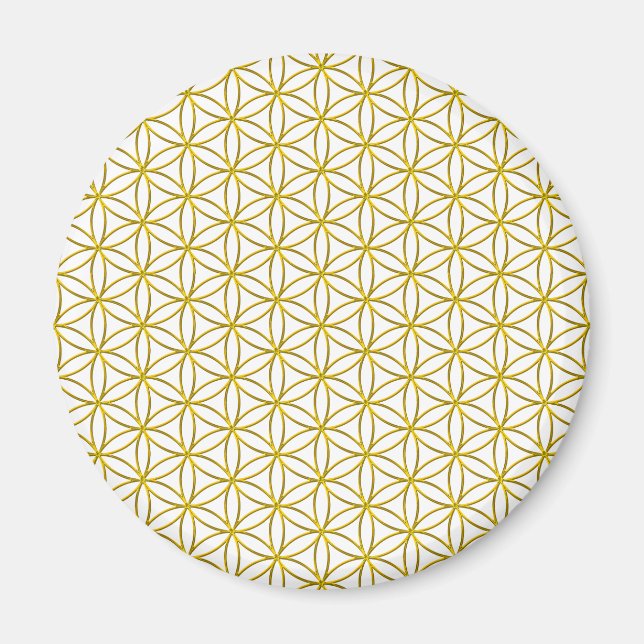 Íman Flor da Vida / Blume des Lebens - padrão dourado (Frente)